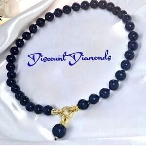Deep Blue Lapis Lazuli 10mm Necklace Available in 18, 20, 22, and 24 Inches